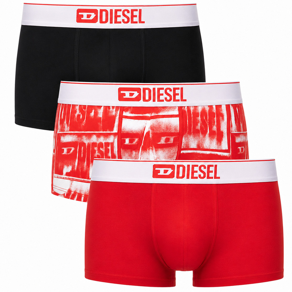 Diesel Boxershort Damien 3-pack rood-zwart